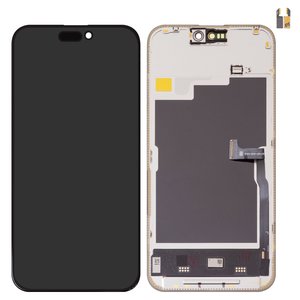 Pantalla LCD puede usarse con iPhone 15 Pro Max, negro, con marco, HC, sin microchip, AMOLED , DD OLED soft, 120Hz