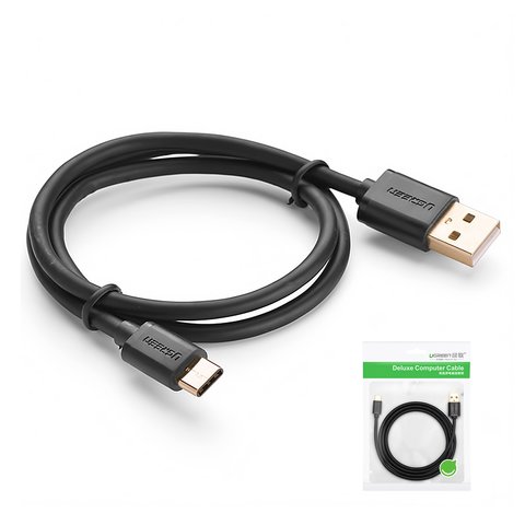 USB кабель UGREEN, USB тип C, USB тип A, 100 см, 2,4 А, чорний, #6957303831593
