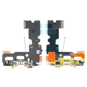 Шлейф для iPhone 7, коннектора наушников, коннектора зарядки, белый, Original PRC 