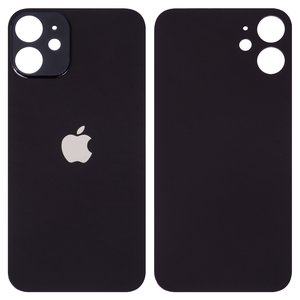 Задняя панель корпуса для iPhone 12 mini, черная, не нужно снимать стекло камеры, Original PRC , big hole