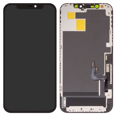 Дисплей для iPhone 12, iPhone 12 Pro, черный, с рамкой, HC, без ошибки, OLED , DD OLED OEM soft, diagnosable