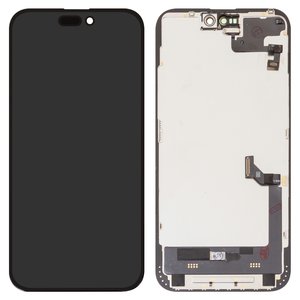 Дисплей для iPhone 15 Plus, чорний, з рамкою, High Copy, без помилки, OLED , DD OLED OEM soft, diagnosable
