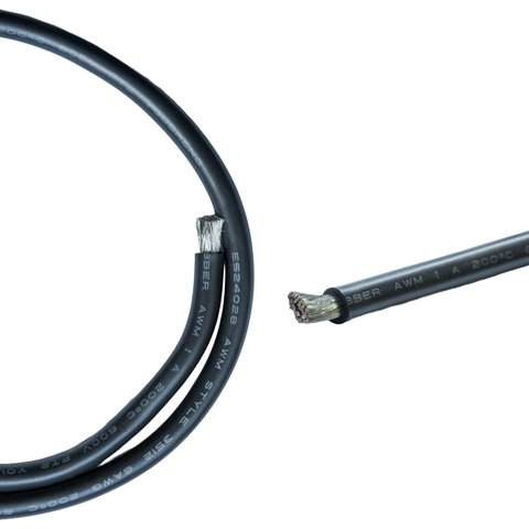 Провід в силіконовій ізоляції 6AWG, 16 мм², 1 м, чорний