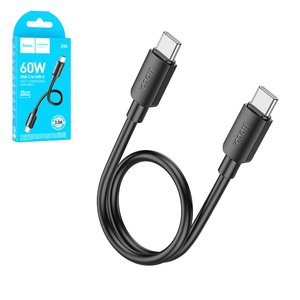 USB кабель Hoco X96, 2xUSB тип C, 25 см, 60 Вт, 3 A, черный, #6942007609449