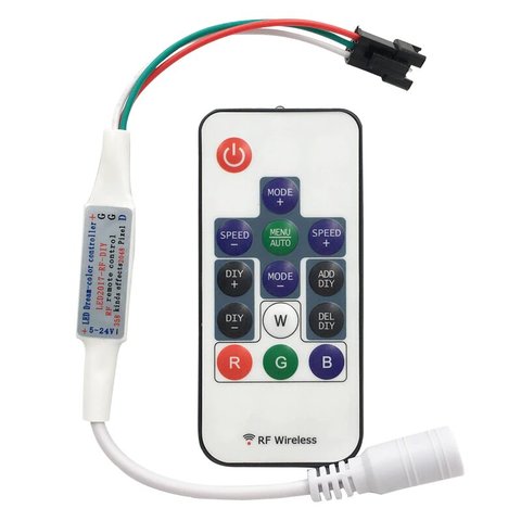 Контроллер с радиопультом LED2017 RF DIY RGB, 2048 пкс, 5 24 В 